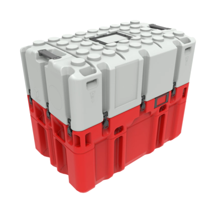 Aegis AE10060-50.35 Rotomoulded Case: Batt Grey and Red