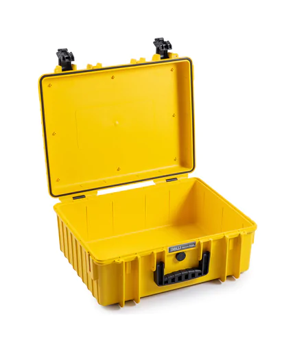 B&W Outdoor Case Type 6000 (PP.326): Yellow - Three-Quarter Front Open
