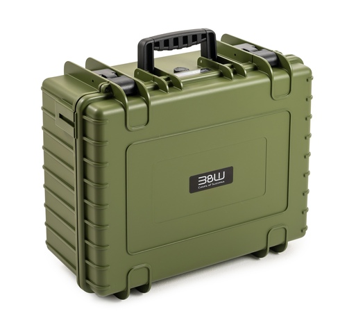 B&W Outdoor Case Type 6000 - Bronze Green - Case with Dividers