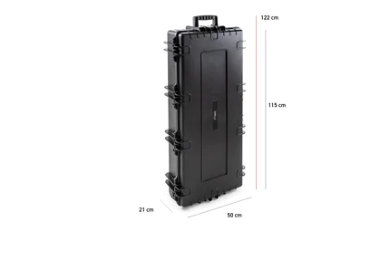 B&W Outdoor Case Type 7200 (PP.860) with Wheels: Black - Measurment graph