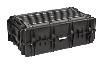 Explorer 10840 Waterproof Case With Wheels - Black - Front view showing top handle