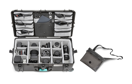 HPRC 2745W PRO BLB Case with Wheels: Top Angle with Contents Pouch Detached