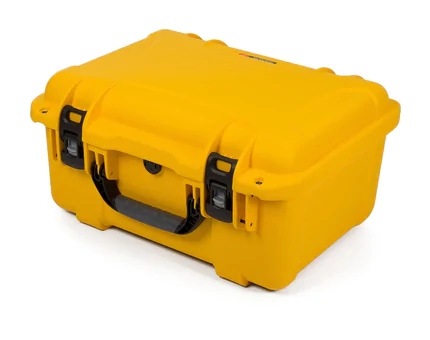 Nanuk 933 Waterproof Hard Case - Yellow - Outside view showing top handle.