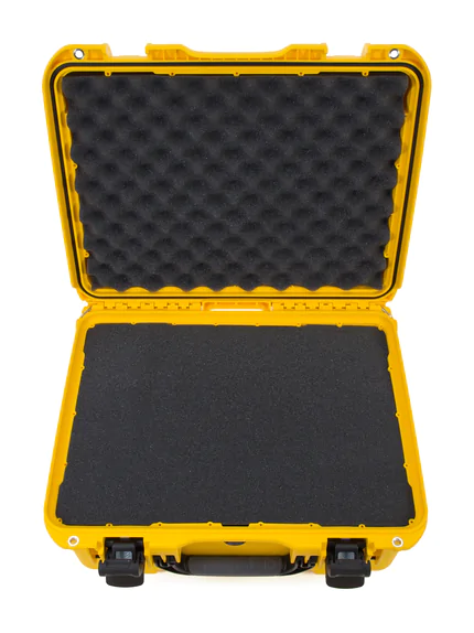 Nanuk 933 Waterproof Hard Case - Yellow - With cubed foam set - View showing inside of case