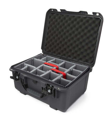 Nanuk 933 Waterproof Hard Case - Graphite - With padded divider set - View showing inside of case