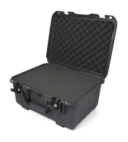 Nanuk 933 Waterproof Hard Case - Graphite - With cubed foam set - View showing inside of case