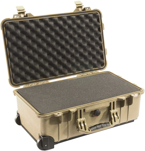 Peli 1510 Case With Foam SPECIAL OFFER - with wheels - Desert Tan