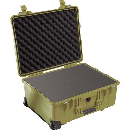 Peli 1560 Case With Foam SPECIAL OFFER - with wheels - Olive Green