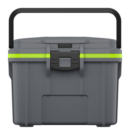 Peli 14QT Personal Cooler: Dark Gray - Green Closed