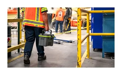 Peli 8QT Personal Cooler: Industrial Lifestyle Image