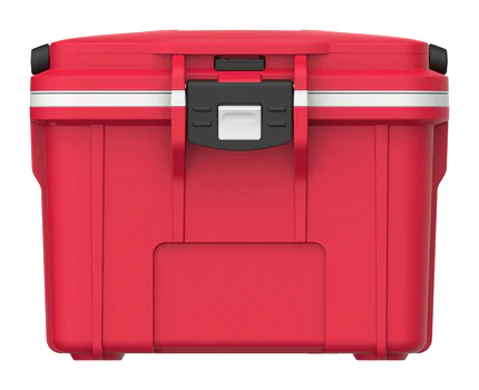 Peli 8QT Personal Cooler: Osha Red - White Closed