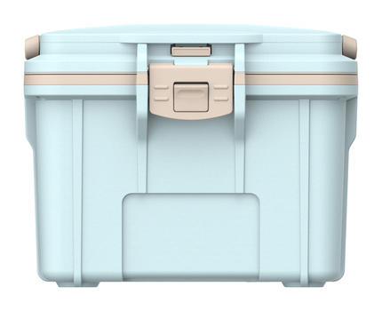 Peli 8QT Personal Cooler: Jungle Mist - Tan Closed