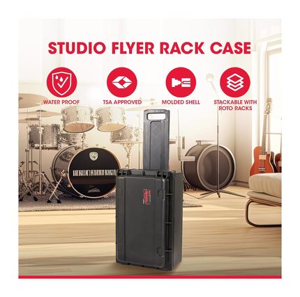 SKB 1SKB-ISF2U Injection Molded 2U Studio Flyer Rack Case with Wheels